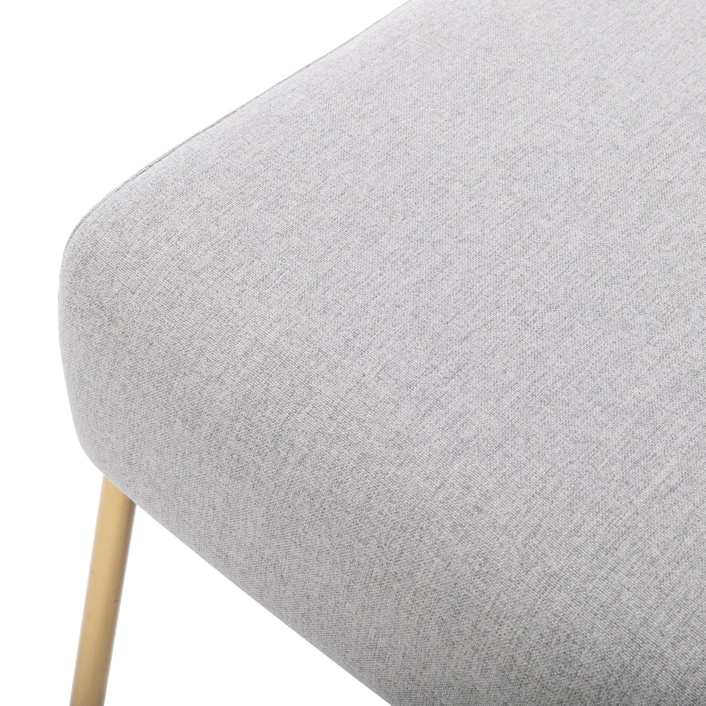 Wire Metal Frame Slipper Chair, Armless Accent Chair Grey Linen PP286825AAG FredCo