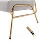 Wire Metal Frame Slipper Chair, Armless Accent Chair Grey Linen PP286825AAG FredCo