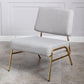Wire Metal Frame Slipper Chair, Armless Accent Chair Grey Linen PP286825AAG FredCo