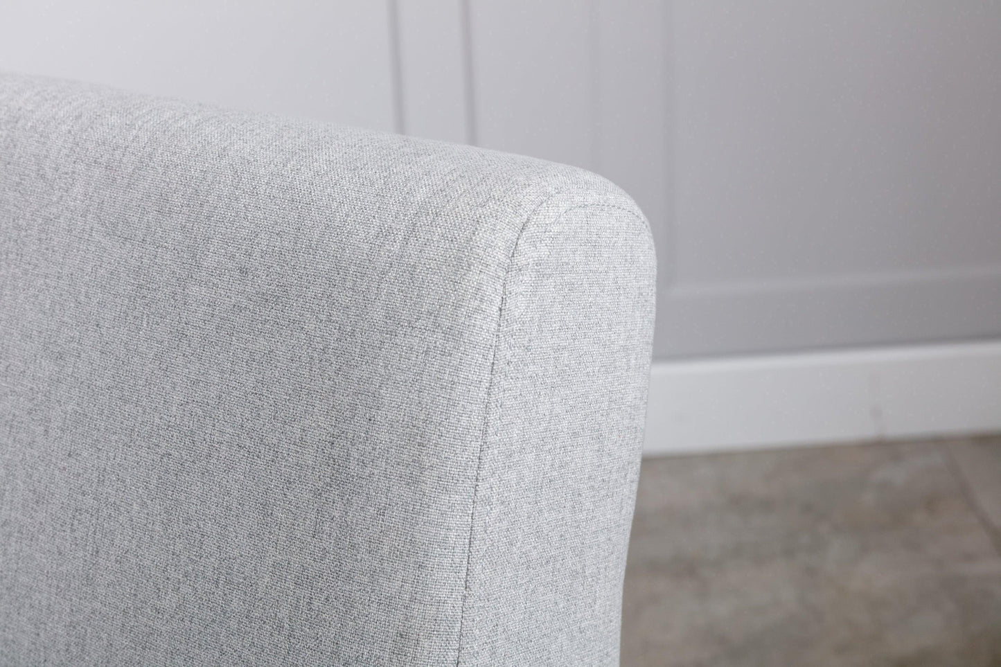 Wire Metal Frame Slipper Chair, Armless Accent Chair Grey Linen PP286825AAG FredCo
