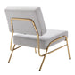 Wire Metal Frame Slipper Chair, Armless Accent Chair Grey Linen PP286825AAG FredCo