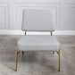 Wire Metal Frame Slipper Chair, Armless Accent Chair Grey Linen PP286825AAG FredCo