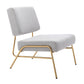 Wire Metal Frame Slipper Chair, Armless Accent Chair Grey Linen PP286825AAG FredCo