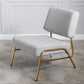 Wire Metal Frame Slipper Chair, Armless Accent Chair Grey Linen PP286825AAG FredCo