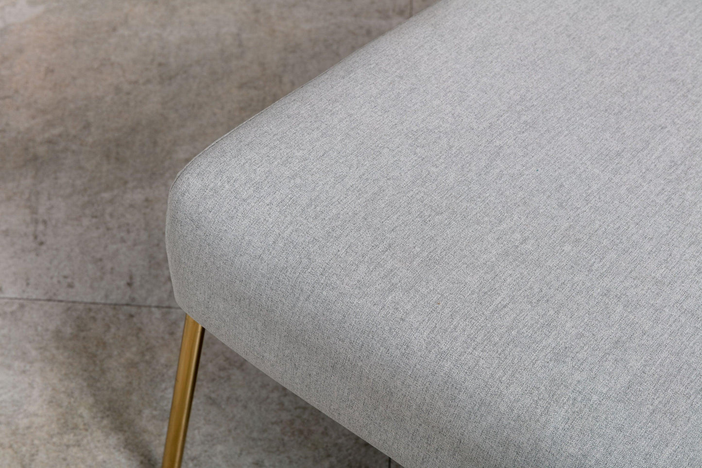 Wire Metal Frame Slipper Chair, Armless Accent Chair Grey Linen PP286825AAG FredCo