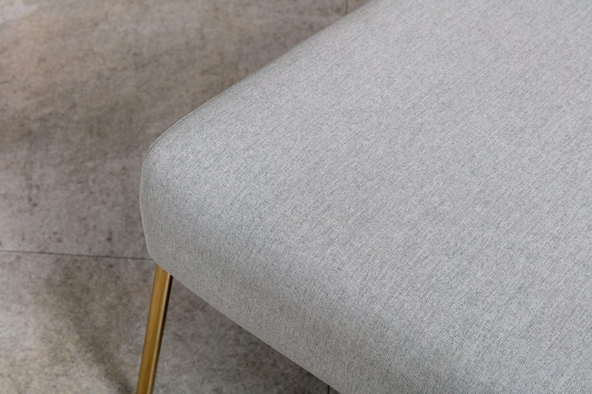 Wire Metal Frame Slipper Chair, Armless Accent Chair Grey Linen PP286825AAG FredCo