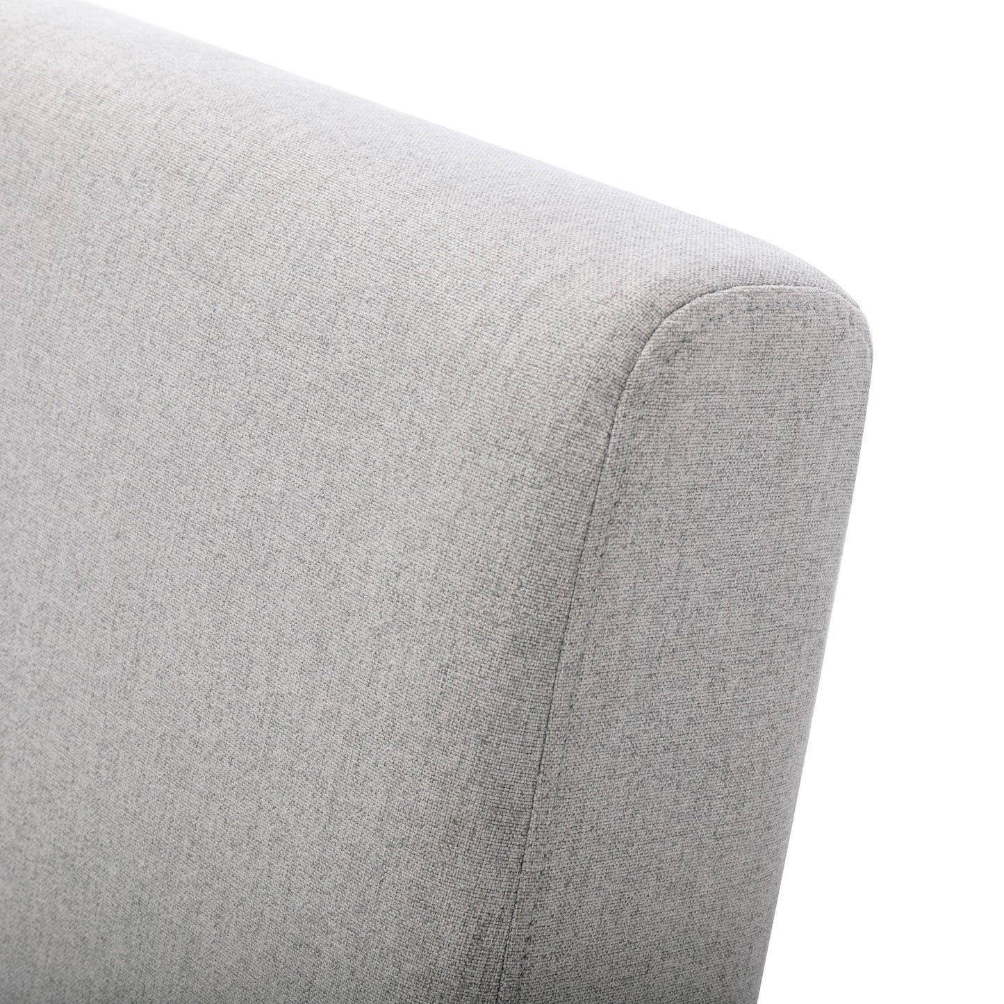 Wire Metal Frame Slipper Chair, Armless Accent Chair Grey Linen PP286825AAG FredCo