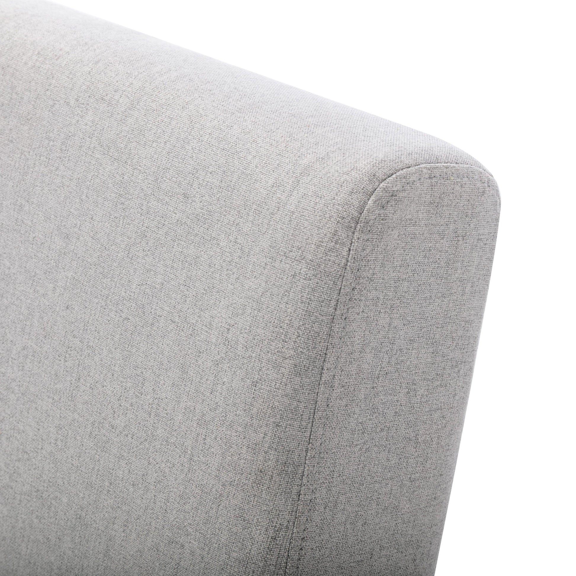 Wire Metal Frame Slipper Chair, Armless Accent Chair Grey Linen PP286825AAG FredCo