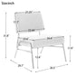 Wire Metal Frame Slipper Chair, Armless Accent Chair Grey Linen PP286825AAG FredCo