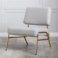 Wire Metal Frame Slipper Chair, Armless Accent Chair Grey Linen PP286825AAG FredCo