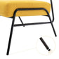 Wire Metal Frame Slipper Chair, Armless Accent Chair Lounge Chair Yellow Linen FredCo