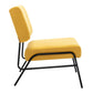 Wire Metal Frame Slipper Chair, Armless Accent Chair Lounge Chair Yellow Linen FredCo