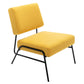 Wire Metal Frame Slipper Chair, Armless Accent Chair Lounge Chair Yellow Linen FredCo