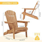 Wood Lounge Patio Chair Outdoor Wooden Folding Adirondack Chair Set of 2 Solid Cedar FredCo
