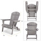 Wood Lounge Patio Chair Outdoor Wooden Folding Adirondack Chair Set of 2 Solid Cedar FredCo