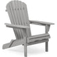 Wood Lounge Patio Chair Outdoor Wooden Folding Adirondack Chair Set of 2 Solid Cedar FredCo