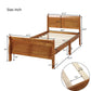 Wood Platform Bed Twin Bed Frame Mattress Foundation Sleigh Bed with Headboard FredCo