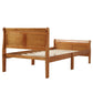 Wood Platform Bed Twin Bed Frame Mattress Foundation Sleigh Bed with Headboard FredCo