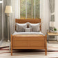 Wood Platform Bed Twin Bed Frame Mattress Foundation Sleigh Bed with Headboard FredCo