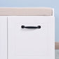Wooden Entryway Shoe Cabinet Living Room Storage Bench with White Cushion FredCo
