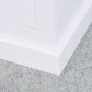 Wooden Entryway Shoe Cabinet Living Room Storage Bench with White Cushion FredCo