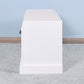 Wooden Entryway Shoe Cabinet Living Room Storage Bench with White Cushion FredCo