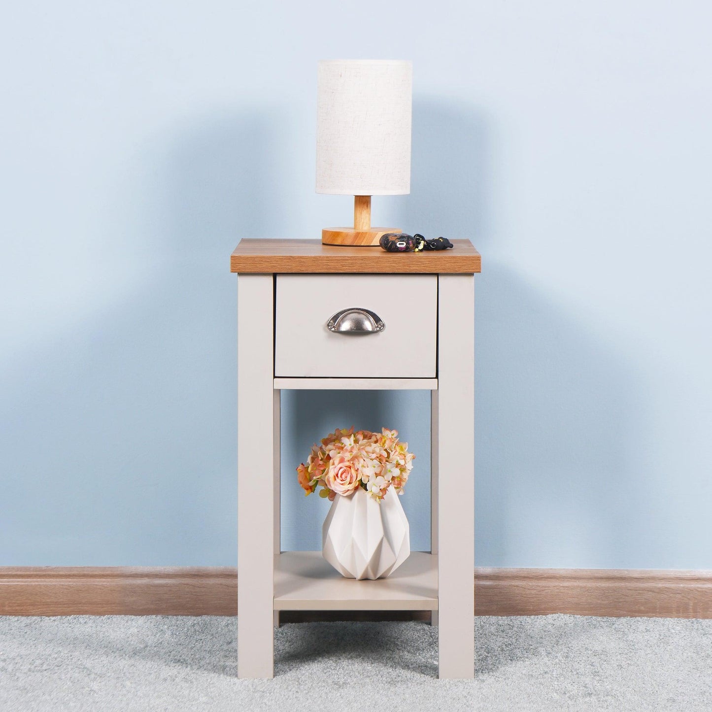 Wooden Living Room Side Table,Floor-standing Storage Table FredCo
