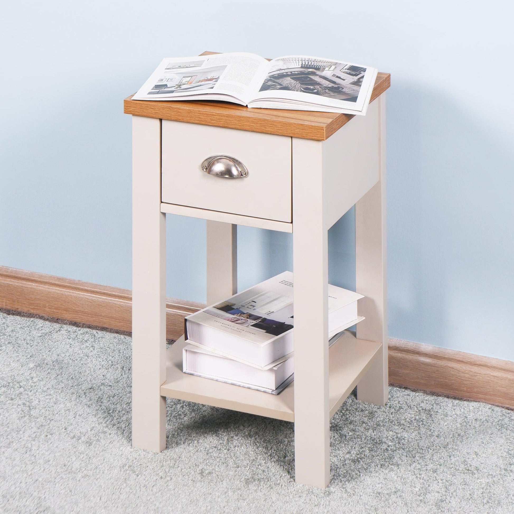 Wooden Living Room Side Table,Floor-standing Storage Table FredCo