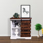 Wooden White Storage Cabinet with Barn Door 31.5 x 15.35 x 32 inch FredCo