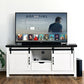 Wooden White Storage TV cabinet with 2 Barn doors 47.2 x 15.35 x 21.65 inch FredCo
