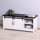 Wooden White Storage TV cabinet with 2 Barn doors 47.2 x 15.35 x 21.65 inch FredCo