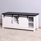 Wooden White Storage TV cabinet with 2 Barn doors 47.2 x 15.35 x 21.65 inch FredCo