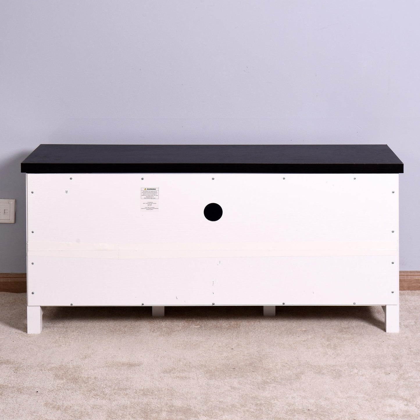 Wooden White Storage TV cabinet with 2 Barn doors 47.2 x 15.35 x 21.65 inch FredCo