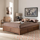 Wren Modern and Contemporary Walnut Finished 3-Drawer Full Size Platform Storage Bed Frame FredCo