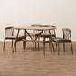 Wyatt Mid-Century Modern Walnut Wood 5-Piece Dining Set FredCo