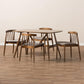 Wyatt Mid-Century Modern Walnut Wood 5-Piece Dining Set FredCo