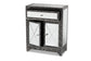 Wycliff Industrial Glam and Luxe Silver Finished Metal and Mirrored Glass 1-Drawer Sideboard Buffet FredCo