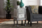 Wycliff Industrial Glam and Luxe Silver Finished Metal and Mirrored Glass 2-Drawer Nightstand FredCo