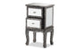 Wycliff Industrial Glam and Luxe Silver Finished Metal and Mirrored Glass 2-Drawer Nightstand FredCo