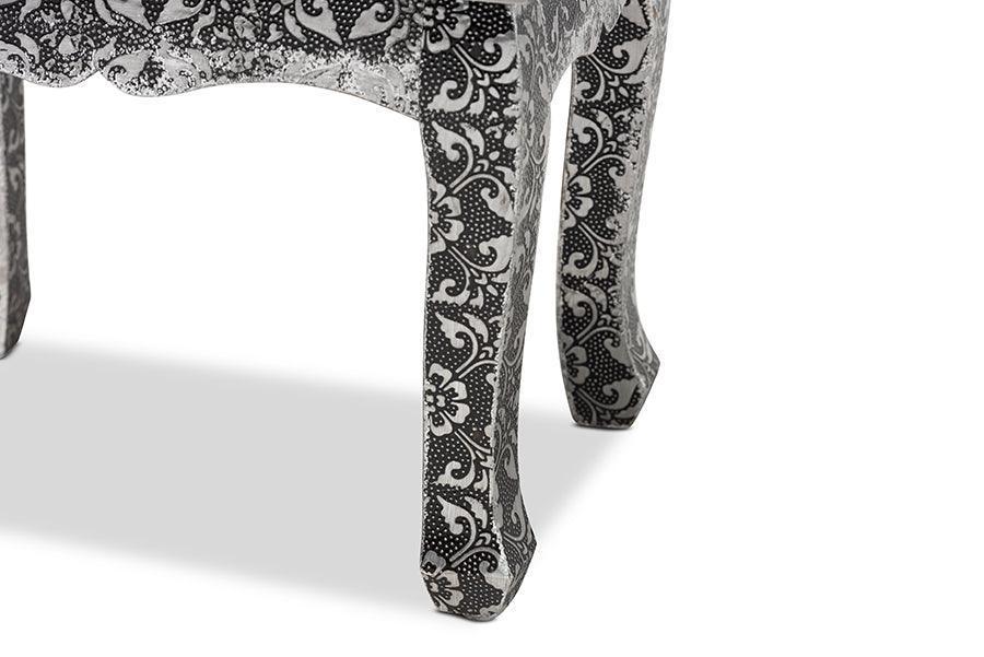 Wycliff Industrial Glam and Luxe Silver Finished Metal and Mirrored Glass 2-Drawer Nightstand FredCo