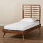 Yana Mid-Century Modern Walnut Brown Finished Wood Twin Size Platform Bed FredCo