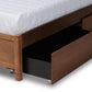 Yara Modern and Contemporary Walnut Brown Finished Wood Full Size 4-Drawer Platform Storage Bed Frame FredCo