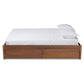 Yara Modern and Contemporary Walnut Brown Finished Wood King Size 4-Drawer Platform Storage Bed Frame FredCo