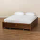 Yara Modern and Contemporary Walnut Brown Finished Wood Queen Size 4-Drawer Platform Storage Bed Frame FredCo