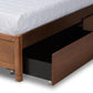 Yara Modern and Contemporary Walnut Brown Finished Wood Queen Size 4-Drawer Platform Storage Bed Frame FredCo