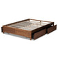 Yara Modern and Contemporary Walnut Brown Finished Wood Queen Size 4-Drawer Platform Storage Bed Frame FredCo