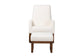 Yashiya Mid-Century Modern Off-White Boucle Upholstered and Walnut Brown Finished Wood 2-Piece Rocking Chair and Ottoman Set FredCo