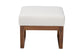 Yashiya Mid-Century Modern Off-White Boucle Upholstered and Walnut Brown Finished Wood Ottoman Footstool FredCo