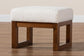 Yashiya Mid-Century Modern Off-White Boucle Upholstered and Walnut Brown Finished Wood Ottoman Footstool FredCo