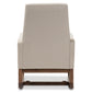 Yashiya Mid-century Retro Modern Light Beige Fabric Upholstered Rocking Chair FredCo